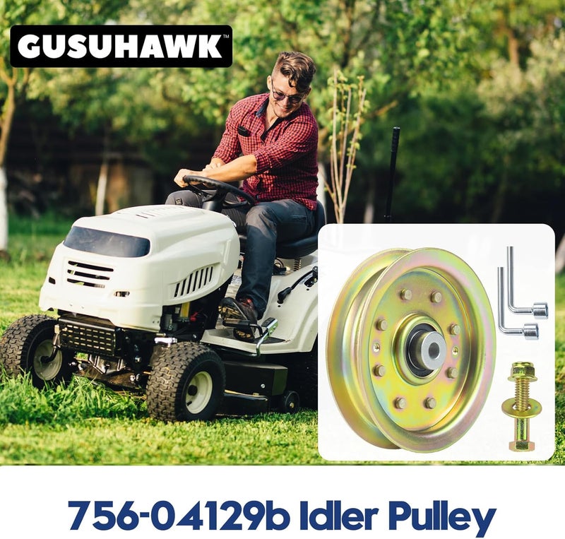 GUSUHAWK 753-08171 Idler Pulley Kit Replaces Cub Cadet 756-04129B, 756-04129, 753-08171, 753-08068 for Cub Cadet RZT 50, RZT 54, RZT 42, LT1042, LT1045, LT2000, LTX 1040, LTX 1050, SLTX 1054 Tractors - Image 2